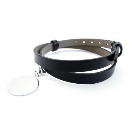Bracelet Cuir Médaille Charm's Bracelet Cuir Médaille Charm's