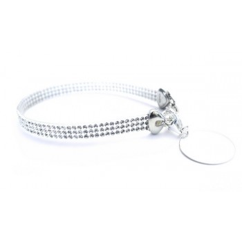 Bracelet gravé Cristal Blanc