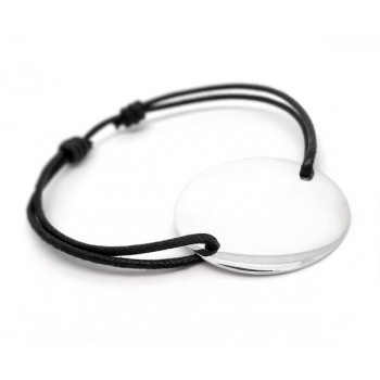bracelet personnalisé grande médaille argent
