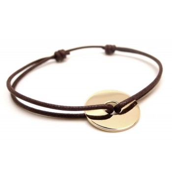 Bracelet jeton femme Plaqué or