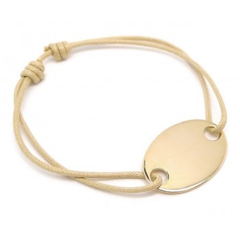 bracelet personnalisé cordon femme plaqué or