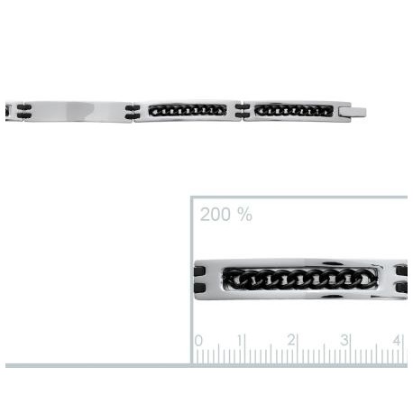 Gourmette Acier & Ruthénium