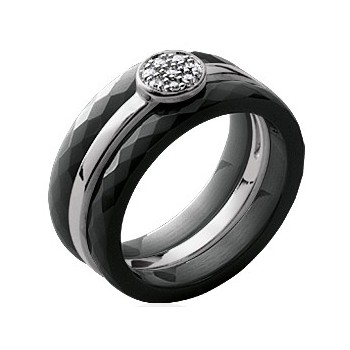 bague céramique argent