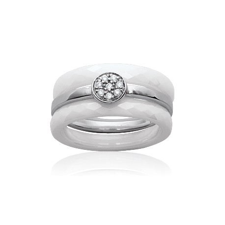 bague céramique argent