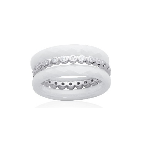 bague céramique argent