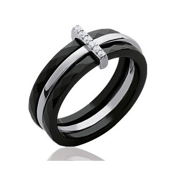 bague céramique argent