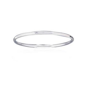 Jonc rond medium argent925 rhodié