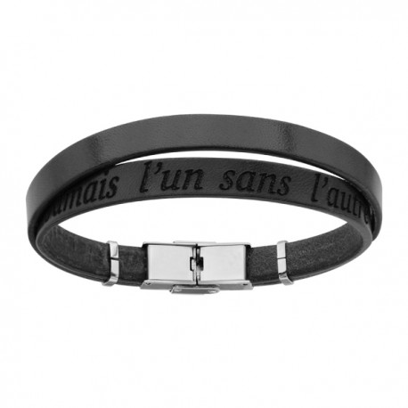 Bracelet message "Jamais l'un sans l'autre"