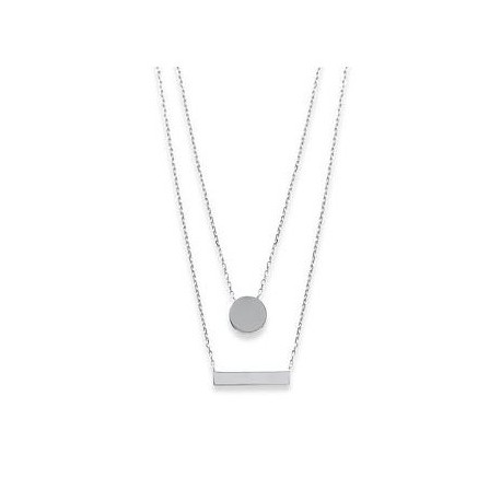 Collier double pastille Argent925