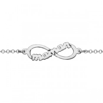 Bracelet argent rhodié infini Maman