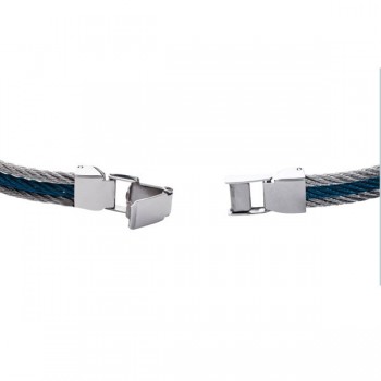 Bracelet en acier bleu ancre marine 
