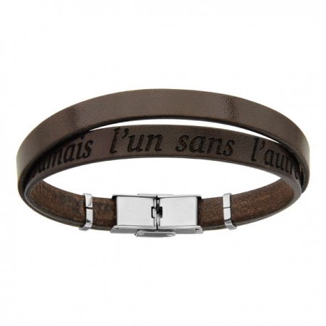 Bracelet message "Jamais l'un sans l'autre"