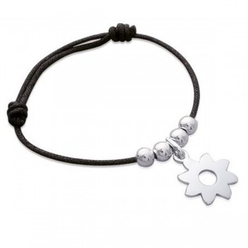 Bracelet cordon soleil argent