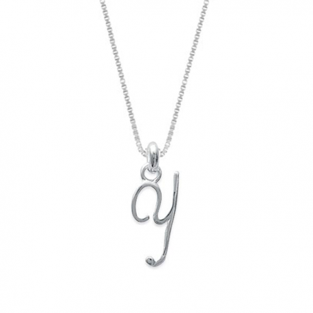 Collier pendentif lettre argent