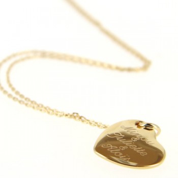 Collier personnalisé coeur penché