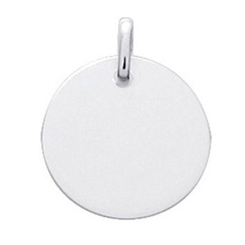 Pendentif plat rond argent