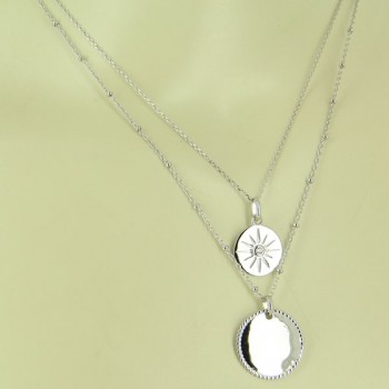 Double collier argent