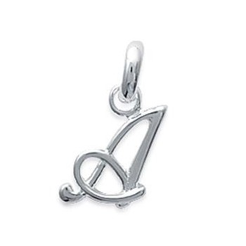 Pendentif Lettre A script argent