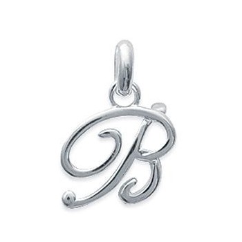 Pendentif Lettre B script argent