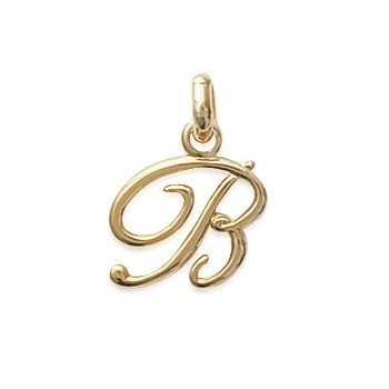 Pendentif Lettre B script plaqué or