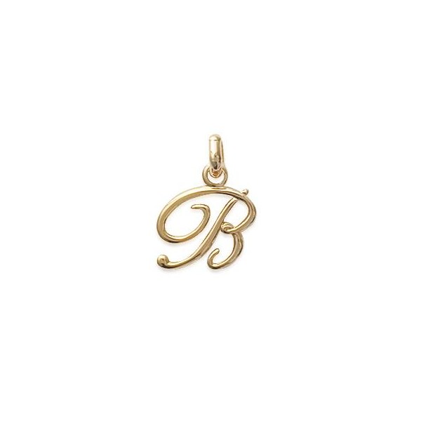 Pendentif Lettre B script plaqué or