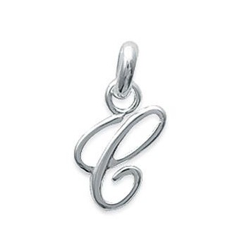 Pendentif Lettre C script argent