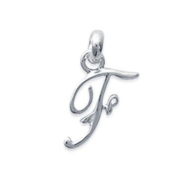 Pendentif Lettre F script argent