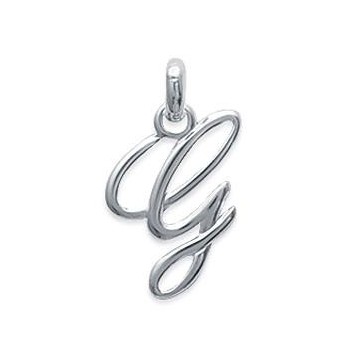 Pendentif Lettre G script argent