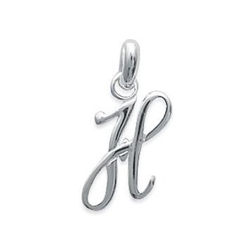 Pendentif Lettre H script argent