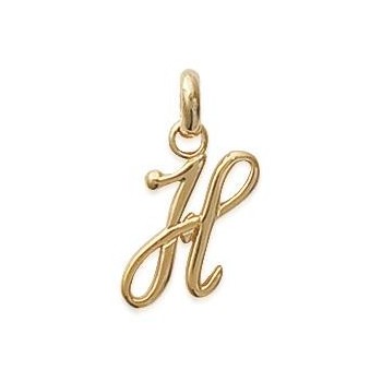 Pendentif Lettre H script plaqué or