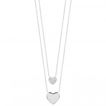 Collier Personnalisé Double Coeur Argent