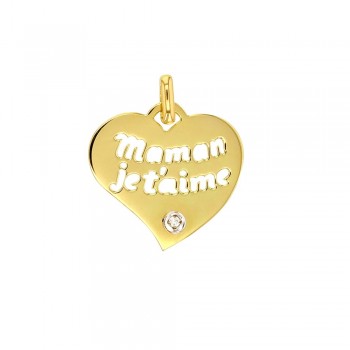 Pendentif Maman Je t'aime OR 750/000 18K