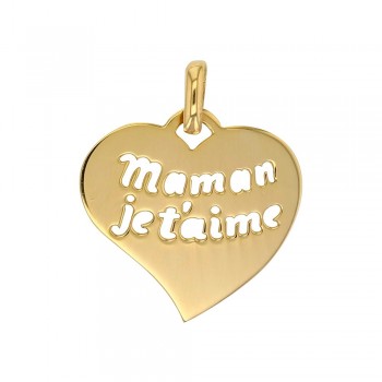 Pendentif Maman Je t'aime OR 375/000 9K