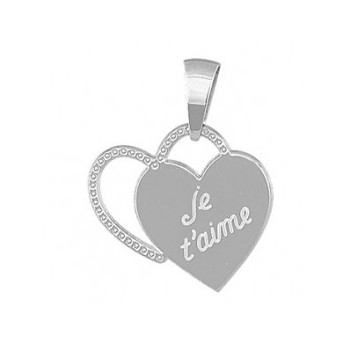 Pendentif Doubles coeurs je t'aime