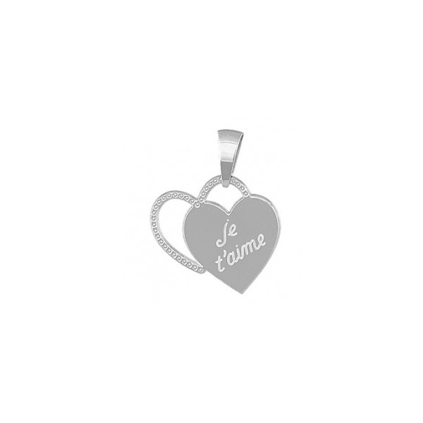 Pendentif Doubles coeurs je t'aime