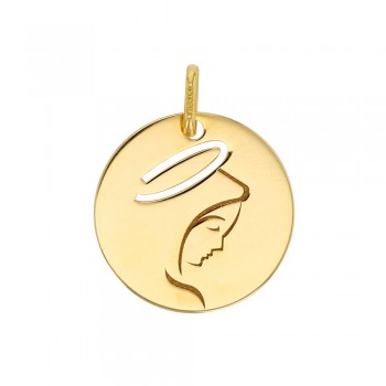 Médaille vierge marie avec auréole en or
