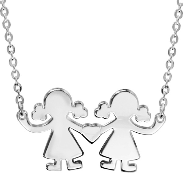 TILOVE Set de 2 colliers pour femme avec pendentif en forme de cœur Mère  Fille. 2