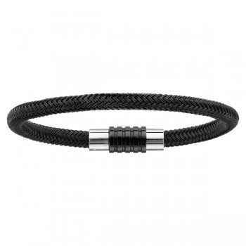 Bracelet pour charms homme PVD noir 23cm