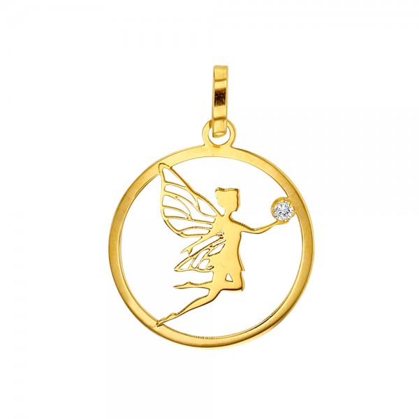 Pendentif petite fée clochette Or 18 carats Pendentif petite fée clochette Or 18 carats