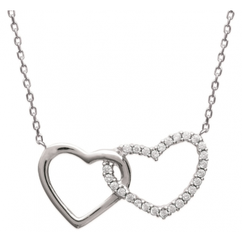 Collier Double Coeur Argent