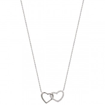 Collier Double Coeur Argent