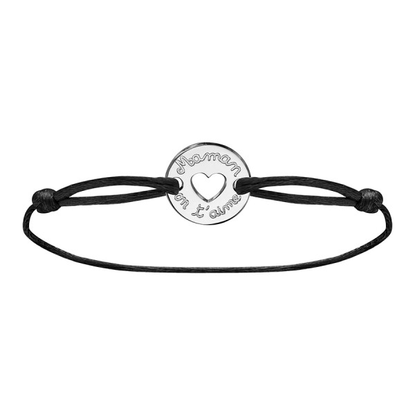 Bracelet maman je t'aime Cordon noir