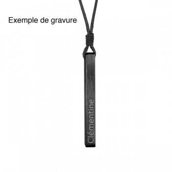 Collier homme avec pendentif Tube à graver