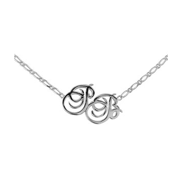 Collier avec 2 initiales Argent