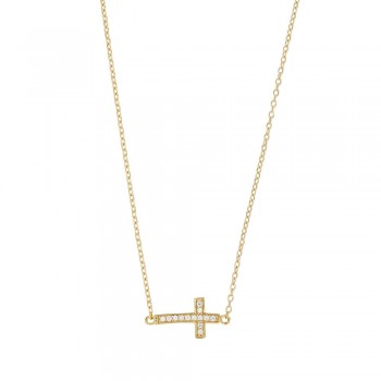 Collier Tendance Croix en Or 9K