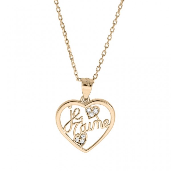 Collier Je t'aime Coeur Collier Je t'aime Coeur