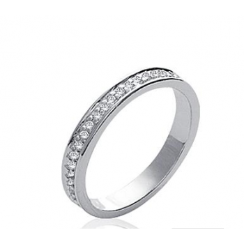 Bague alliance en argent 925/000 rhodié OZ