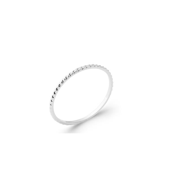 Bague alliance Fine striée argent 925/000 rhodié