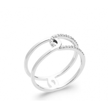 Bague tendance rangs entrelacés argent 925 rhodié 