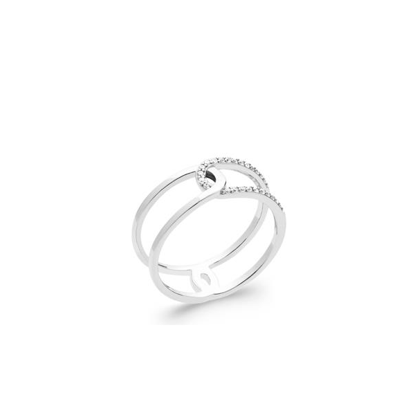 Bague tendance rangs entrelacés argent 925 rhodié 